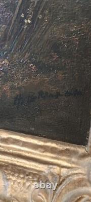 Hst Huile Sur Toile Tableau Ancien Moulin