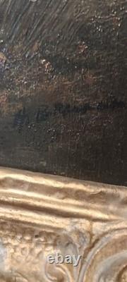 Hst Huile Sur Toile Tableau Ancien Moulin