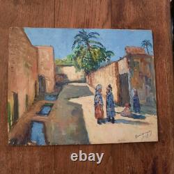 Huile Sur Bois Tableau Ancien Orientaliste