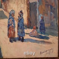 Huile Sur Bois Tableau Ancien Orientaliste