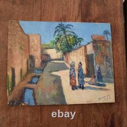 Huile Sur Bois Tableau Ancien Orientaliste
