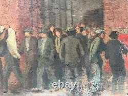 Huile sur Panneau Tableau Ancien Signé XXe 1936 Front Populaire