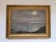 Huile sur carton paysage marin Belle &icirc;le c&ocirc;te sauvage sign&eacute; HSC tableau ancien
