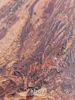 Huile sur carton paysage marin signé HSC Marine signé peinture tableau ancien