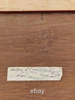 Huile sur panneau 3F paysage marin voiliers a l'eau tableau ancien marine signé