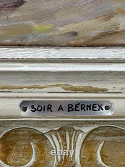 Huile sur panneau Primitif BONO signé Soir à Bernex Suisse ancien tableau