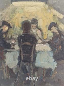 Huile sur panneau les joueurs signé tableau ancien HSP peinture scène de genre Huile sur panneau les joueurs signé tableau ancien HSP peinture scène de genre