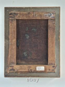 Huile sur toile nature morte bouquet de fleurs Tableau ancien XIX Signé HST