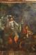 Huile sur toile tableau ancien peinture XVIII &eacute;cole Fran&ccedil;aise sign&eacute; mousquetaire