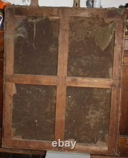 Huile sur toile tableau ancien peinture XVIII école Française signé mousquetaire