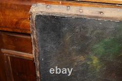 Huile sur toile tableau ancien peinture XVIII école Française signé mousquetaire