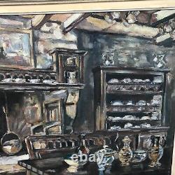 INTERIEUR BRETON signé FONTINELLE 20e BRETAGNE tableau ancien vintage antique §