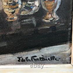 INTERIEUR BRETON signé FONTINELLE 20e BRETAGNE tableau ancien vintage antique §