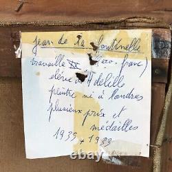 INTERIEUR BRETON signé FONTINELLE 20e BRETAGNE tableau ancien vintage antique §