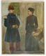 IRUBE, officier, la discussion, seduction, irube 1900, TABLEAU ANCIEN
