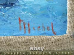 Impressionnisme, Tableau ancien, HSP, La régate, Voiliers, Signé à identifier