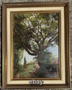JOURDAN Théodore (1833-1908) Tableau Ancien Huile Hsp Paysage Provence Marseille