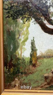 JOURDAN Théodore (1833-1908) Tableau Ancien Huile Hsp Paysage Provence Marseille