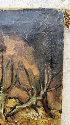 Jef Friboulet (1919-2003) Tableau ancien Paysage signé Huile s/ Toile Fécamp