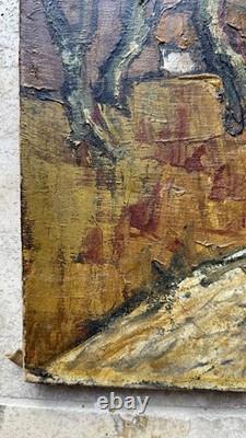 Jef Friboulet (1919-2003) Tableau ancien Paysage signé Huile s/ Toile Fécamp