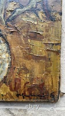 Jef Friboulet (1919-2003) Tableau ancien Paysage signé Huile s/ Toile Fécamp