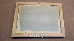 Joli Tableau Ancien Huile Sur Papier Paysage Lac Signature à identifier 27 x19cm