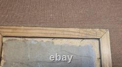 Joli Tableau Ancien Huile Sur Papier Paysage Lac Signature à identifier 27 x19cm