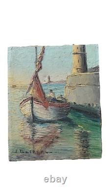 Joseph Nattero (1904-1984) Tableau Ancien signé Marine Port Marseille