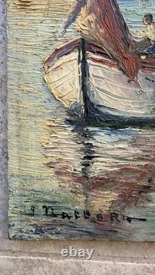 Joseph Nattero (1904-1984) Tableau Ancien signé Marine Port Marseille