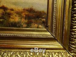 Jules DUPRE 1811-1889 (Attr. À) Grand tableau avec important cadre doré ancien