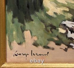 LEROUX Georges Tableau Ancien Paysage Animé Village Provençal Provence Peinture