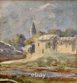 Lot 3 Anciens tableaux XIX paysage lacustre Impressionnisme contresigné Hoffmann