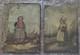Lot sc&egrave;nes Tableaux peinture ancienne 1877 French Painting &agrave; restaurer sign&eacute;