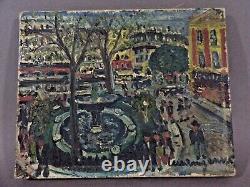 Lucien GENIN XXe HST Tableau ancien peinture PARIS Place Pigalle