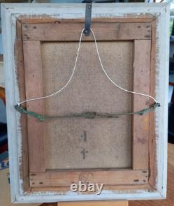 Magnifique Tableau Ancien A. MARIE Scène de Pêche en Bord de Mer Huile