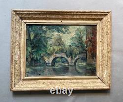 Marie-Antoinette NADALON-HALLEZ, Pont sur la Vienne à Limoges, tableau ancien