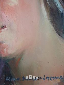 Marie Bourdon-Loyzance (XXe) Ancien Tableau Peinture Huile Original Painting