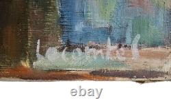 Marine huile sur toile, tableau ancien, signé daté 1956, Bretagne Pays Bigouden