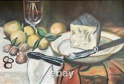 Nature Morte, Huile Sur Toile, Tableau Ancien, Peinture, Milieu XXe