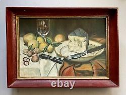 Nature Morte, Huile Sur Toile, Tableau Ancien, Peinture, Milieu XXe