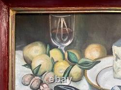 Nature Morte, Huile Sur Toile, Tableau Ancien, Peinture, Milieu XXe