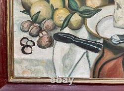 Nature Morte, Huile Sur Toile, Tableau Ancien, Peinture, Milieu XXe