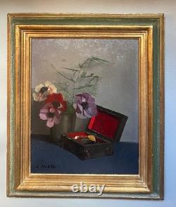 Nature Morte par Weill, Nabi dn Goût De Vallotton Tableau Ancien Huile Art Déco