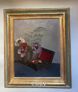 Nature Morte par Weill, Nabi dn Goût De Vallotton Tableau Ancien Huile Art Déco