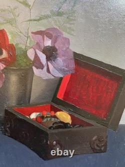 Nature Morte par Weill, Nabi dn Goût De Vallotton Tableau Ancien Huile Art Déco