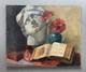 Nature morte, huile sur toile, tableau ancien, peinture, XXe