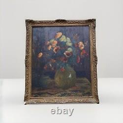 Octave Guillonnet (1872-1967) Tableau Ancien Huile Nature Morte Bouquet Fleurs