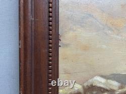 Ours, Huile sur panneau signée Gaudillere, Tableau ancien, Peinture, Début XXe