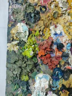 PALETTE de PEINTRE, ancienne palette Recto Verso peintre, du relief, tableau ancien