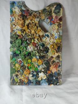 PALETTE de PEINTRE, ancienne palette Recto Verso peintre, du relief, tableau ancien